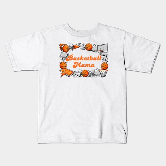 Retro Basketball Kids T-Shirt by HobbyAndArt